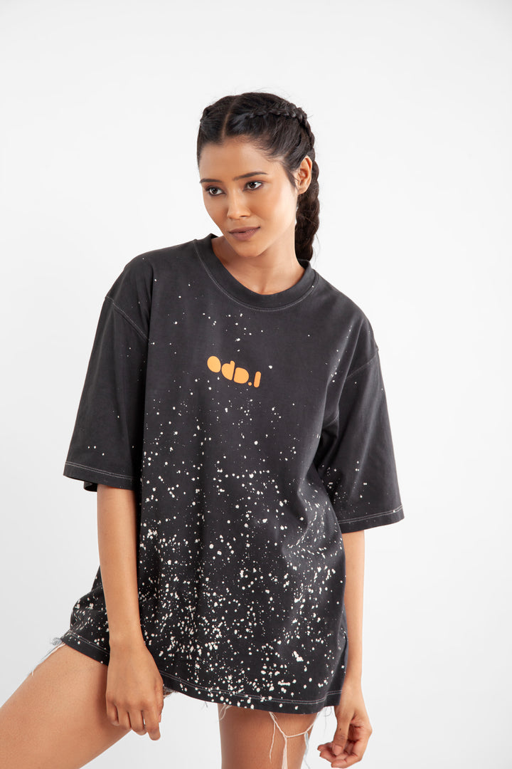 BLACK SPLASH OVERSIZED T-SHIRT