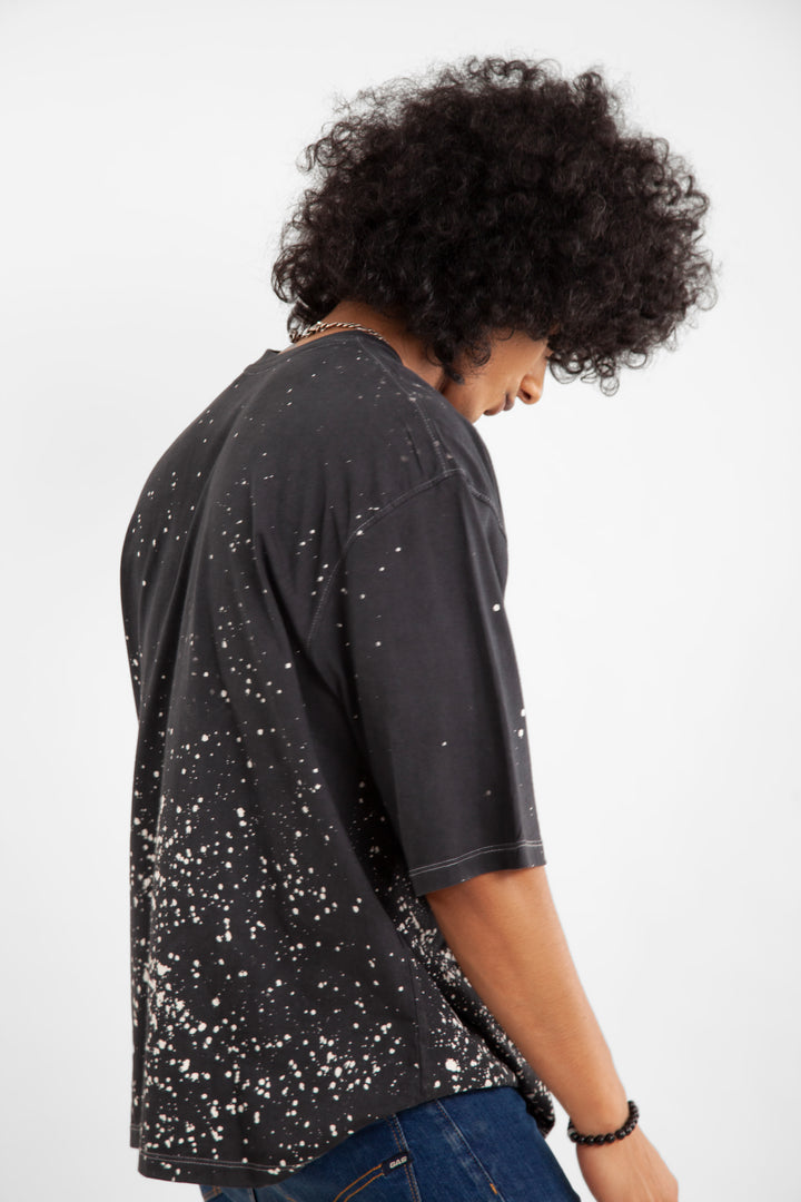 BLACK SPLASH OVERSIZED T-SHIRT