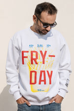 Load image into Gallery viewer, OdD1 Fry-Day White sweatshirt 
