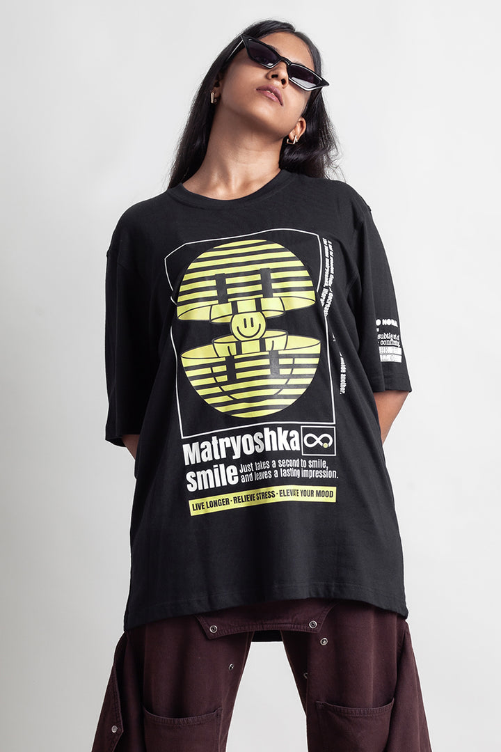 OdD1 Matryoshka Smile Black tshirts