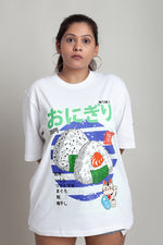 Load image into Gallery viewer, OdD1 Onigiri White T-shirt Front
