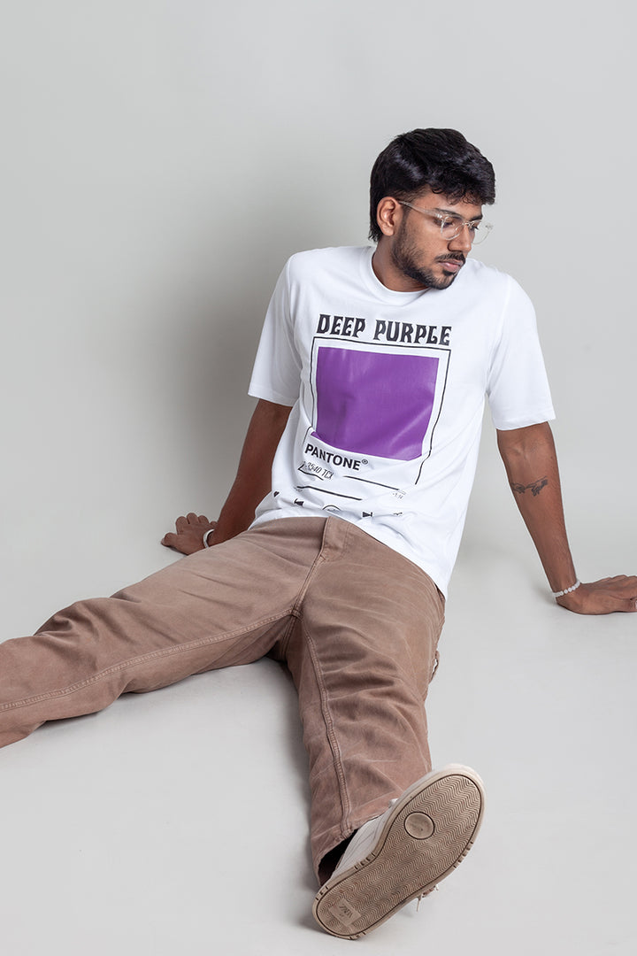 OdD1 oversized Deep Purple White tshirt