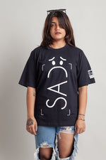 Load image into Gallery viewer, OdD1 oversized Sad Black tshirt
