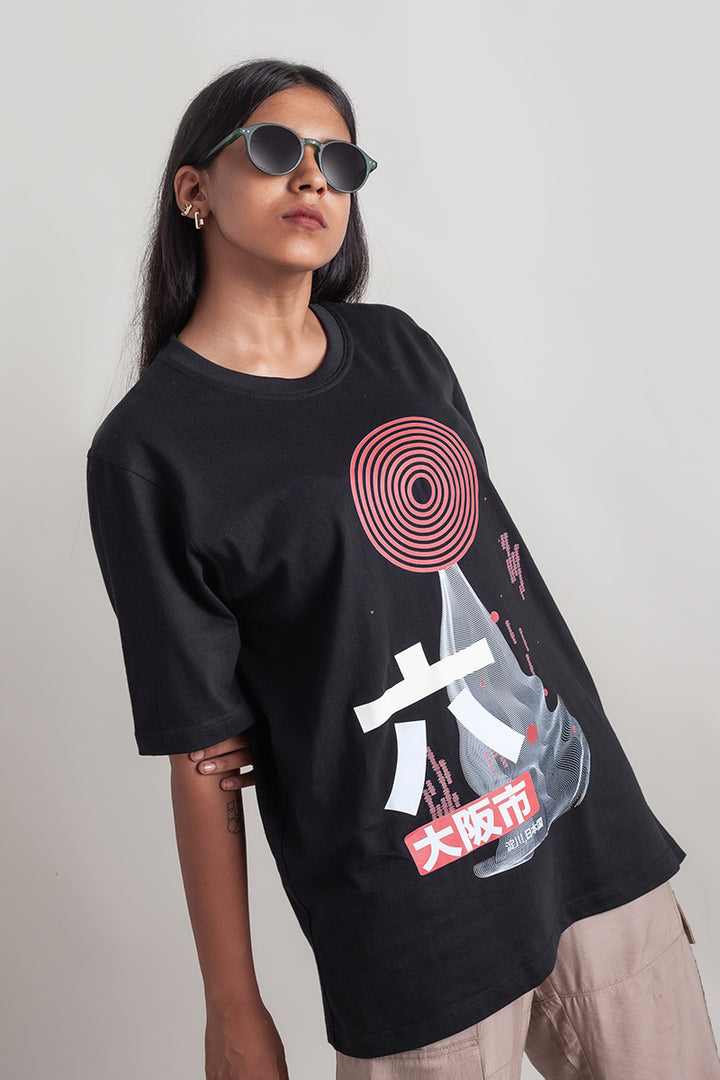 OdD1 oversized tshirt Osaka 6 Black