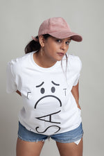 Load image into Gallery viewer, OdD1 Women Sad White T-shirt
