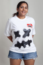 Load image into Gallery viewer, OdD1 women oversized tshirt Hello White
